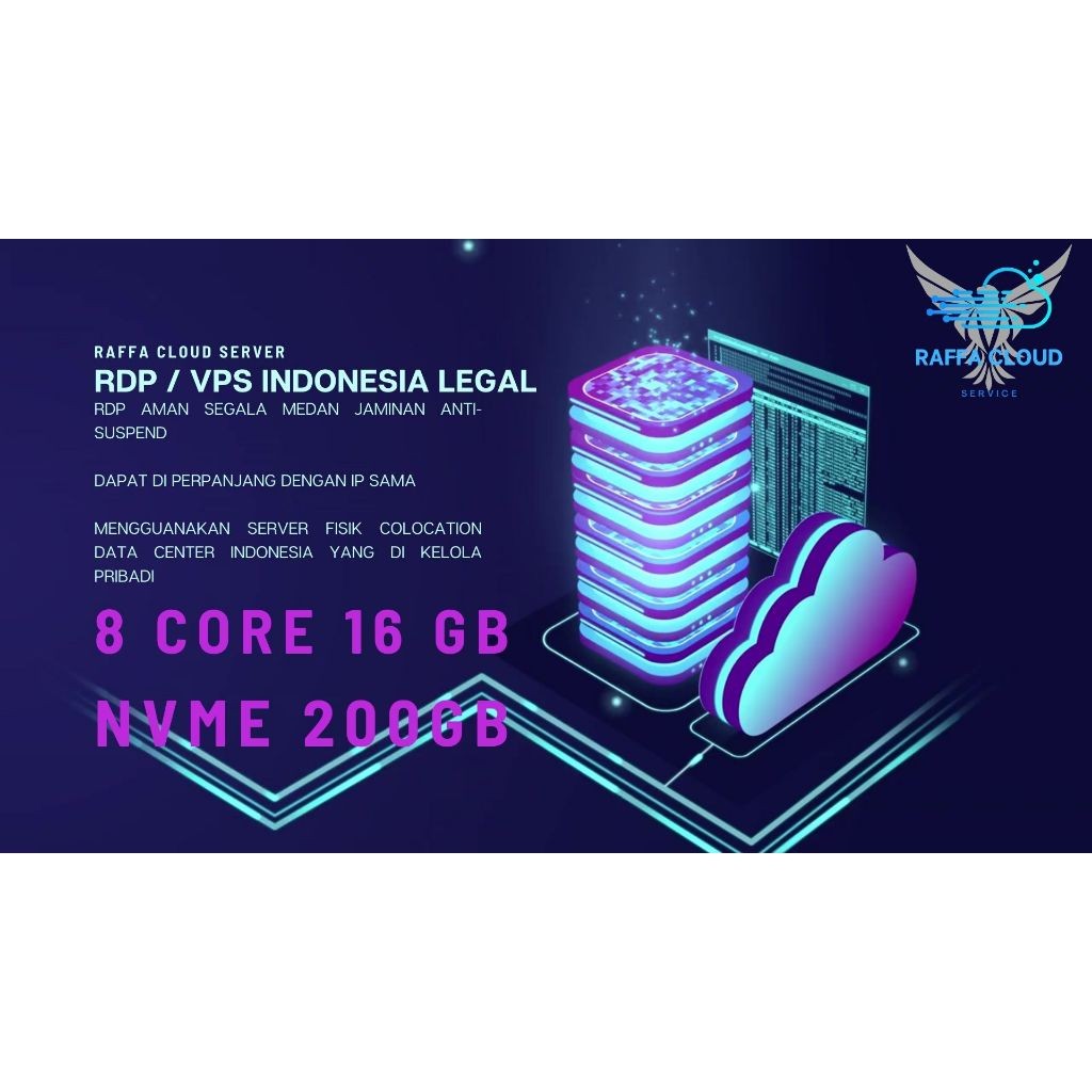 RDP / VPS RAM 16GB 8 CORE / 8 VCPU RAM 16 GB Bulanan Mingguan Harian Murah Windows / LINUX Full Admi