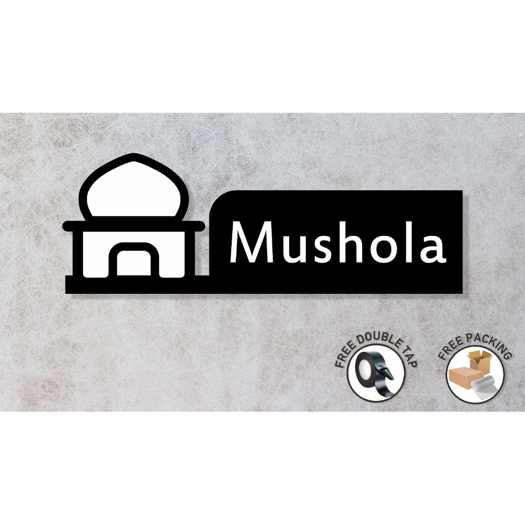 

Akrilik Musholla Minimalis | Sign Acrylic Papan Tanda Mushola | model modern unik