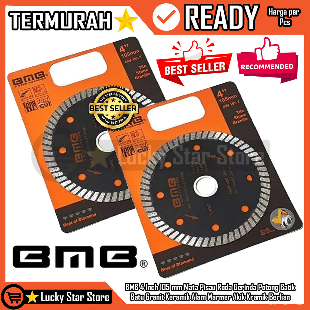 BMB Mata Potong Gerinda Grinda Tangan  4” in inc inch inci 105 mm Batu Geranit Granite Keramik Krami