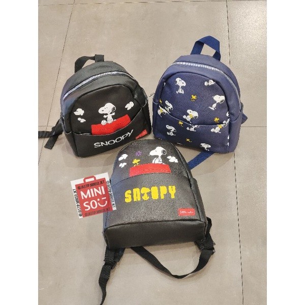 [SENSASI SALE] MINISO  Tas Ransel / Backpack SNOOPY SUMMER TRAVEL (sz.25x12x28cm)