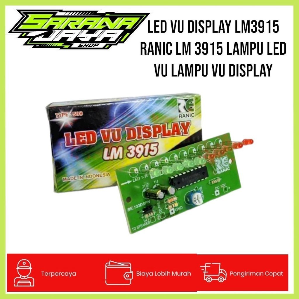 LED VU DISPLAY LM3915 RANIC LM 3915 LAMPU LED VU LAMPU VU DISPLAY