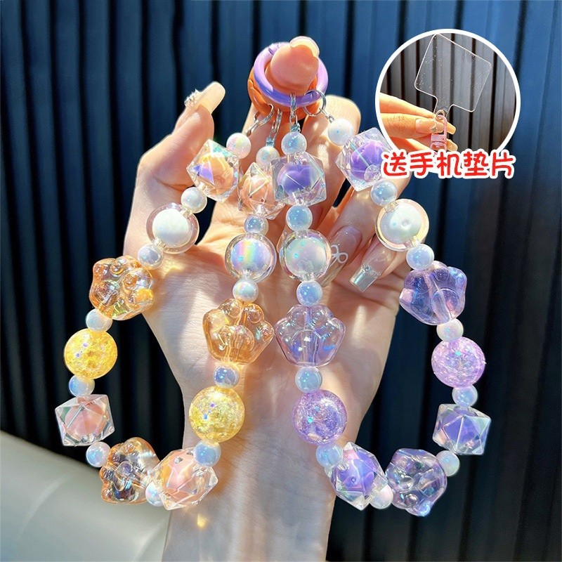 Yipao JJ10 Gantungan Strap HP Bag Charm Gantungan Tas Karakter Cat Hand Kristal Transparan Cat
