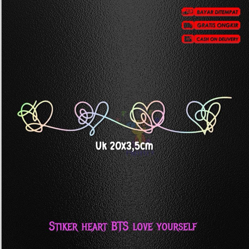 

Sticker cutting heart Loveyourself BTS stiker army laptop helm motor keren
