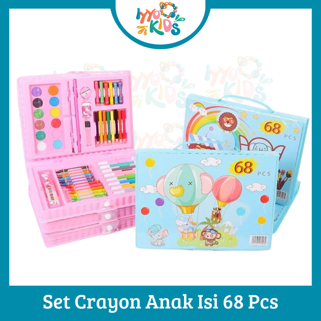

IYYO KIDS | AT16 Crayon Set 68pcs / Krayon Mewarnai Anak 68pcs / Pensil Warna Set 68 pcs Pensil Warna Crayon Murah Kado Hadiah