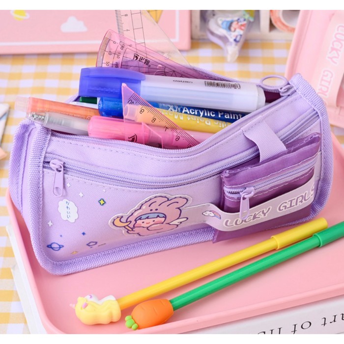 

tempat pensil anak sekolah cewek tempat pensil estetik pencil case - LG Purple