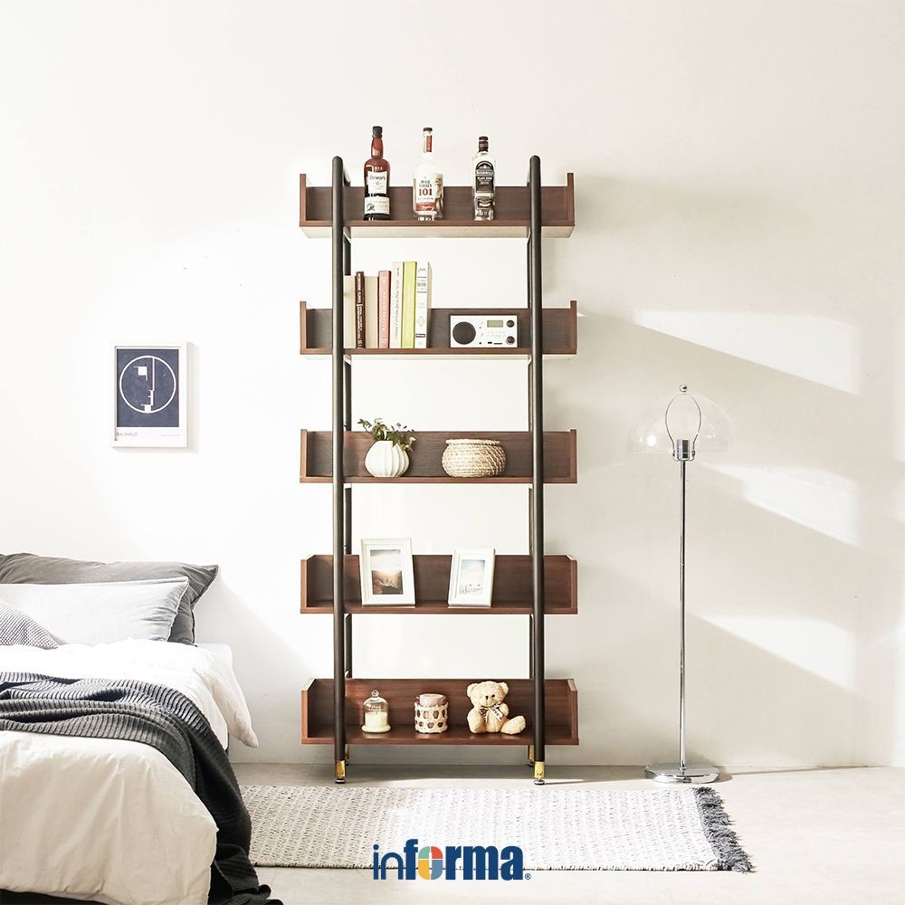Informa Megan Rak 5 Tingkat - Cokelat Walnut Organizer Serbaguna Tempat Simpan Barang Multifungsi Ra