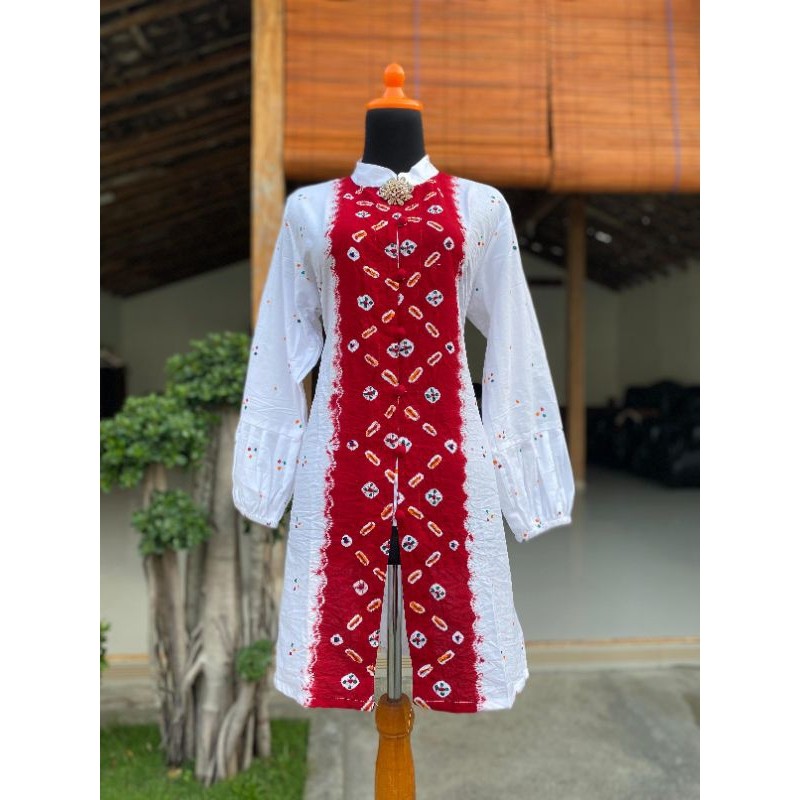 LURIK kebaya jumputan merah putih kancing by mrg