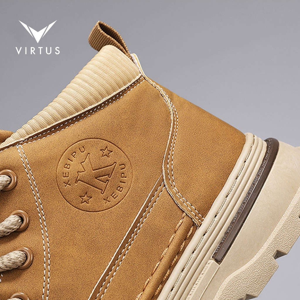 [𝗚𝗹𝗮𝗺𝗼𝗿𝗮]39 - 44 VINCENZO - Sepatu Sneakers Boots Gunung Pria Kulit Casual Shoes Lari Tali Casual