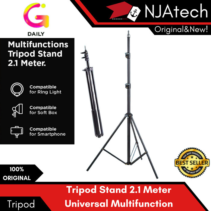 Tripod 2.1 meter Foto Kamera HP | Tripot Stand 2m untuk Kamera, Handphone dan Ringlight