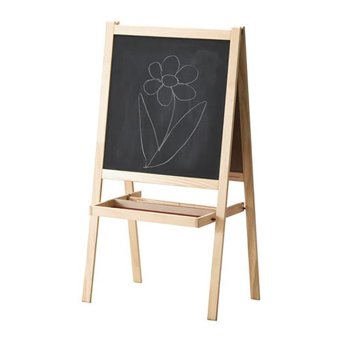 

Papan Tulis Berdiri Anak 2 in 1 Blackboard dan Whiteboard - kayu panjang