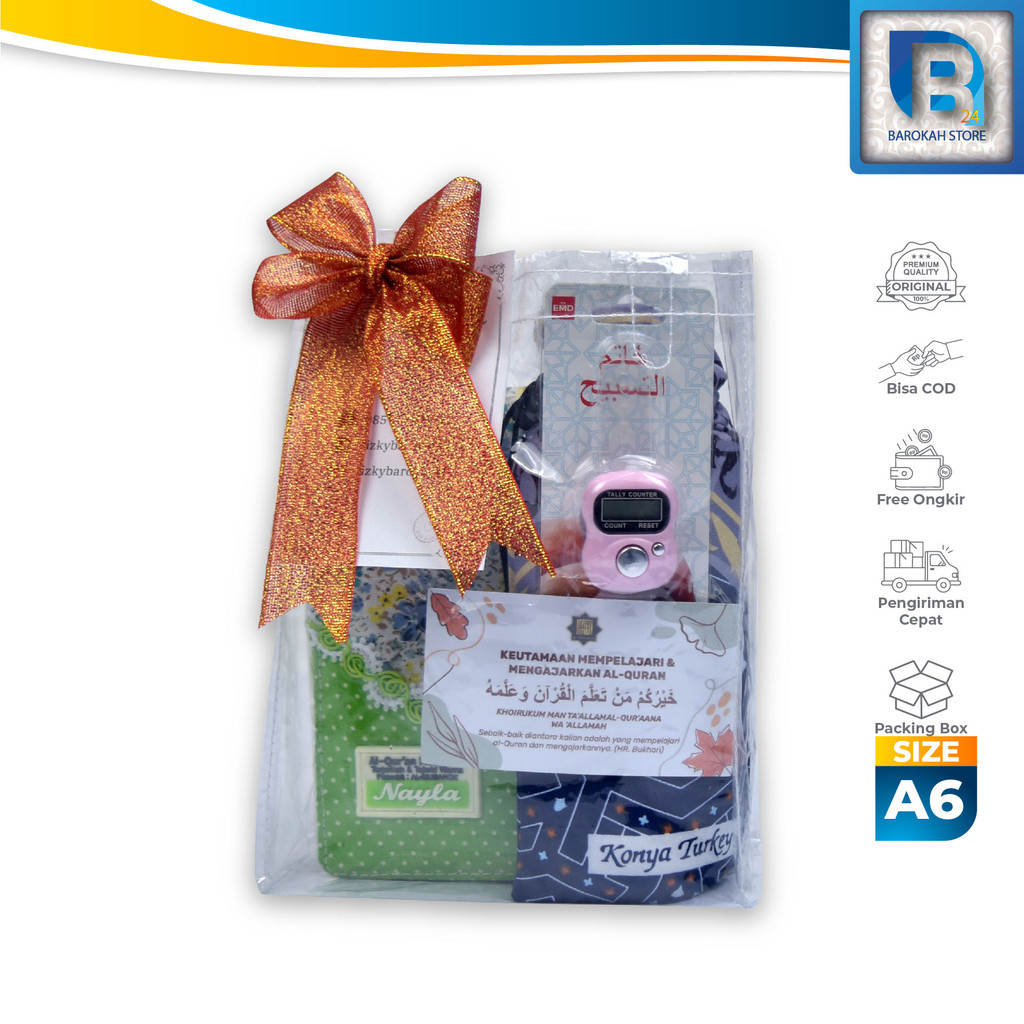 Hampers Ramadhan Gift Hadiah Kado Unik Cewek Muslimah AlQuran A6 Ulang Tahun, Lebaran, Idul Fitri