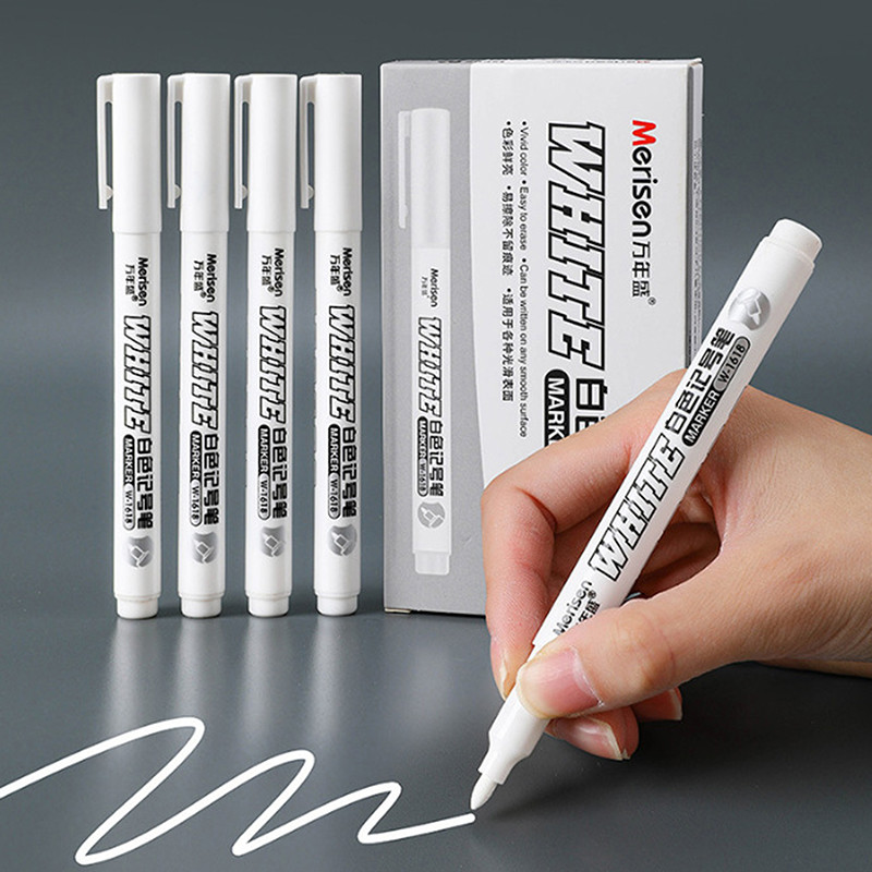 

White Marker Pen Alcohol Paint Oily Waterproof Tire Painting Graffiti Pen Permanent Gel Pen for Fabric Wood Leather Marker 1.5mm