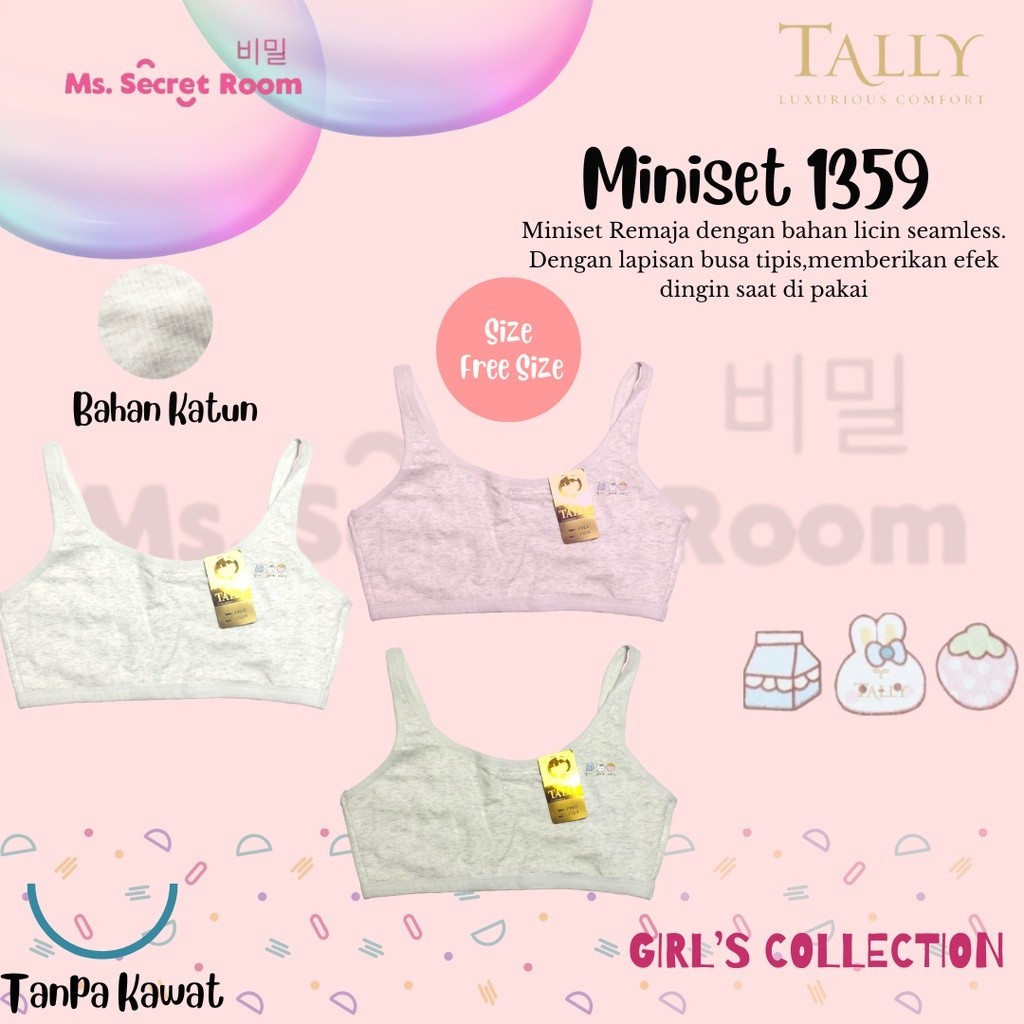 TALLY BRA BH ABG 1359 | MINISET BRA ANAK PEREMPUAN I TANPA BUSA | FREE SIZE | BAHAN KATUN