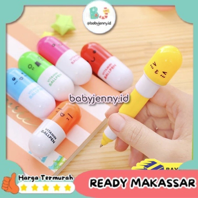 

[babyjenny.id] J200 Pulpen Emoticon Vitamin / Pen Unik / Pena Kapsul / Pulpen Stationary