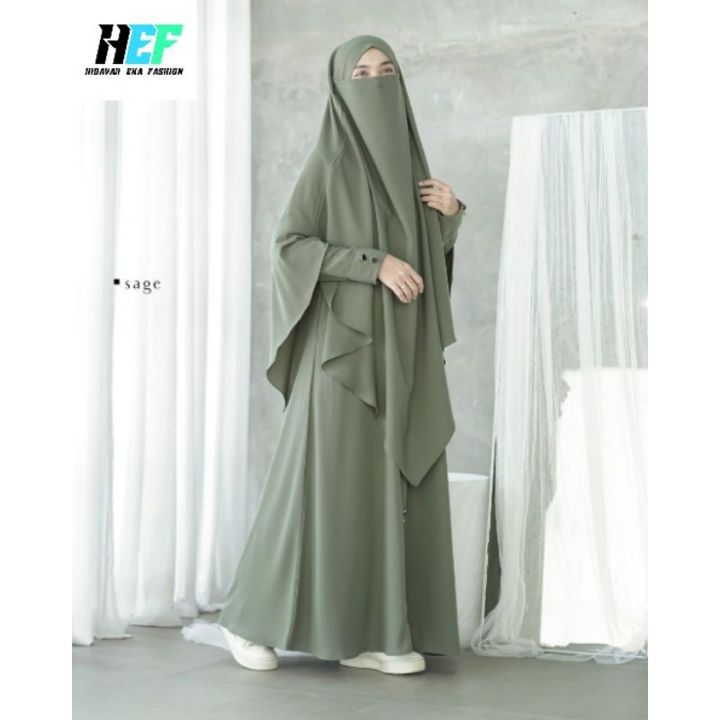 gk86tj gamis abaya muslimah terbaru 2024 set khimar niqob crinkcle airflow premium preasi kancing