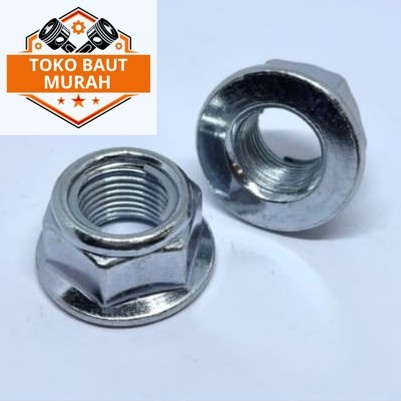 (paket isi 10 biji) mur lock flange m10 kunci 17
