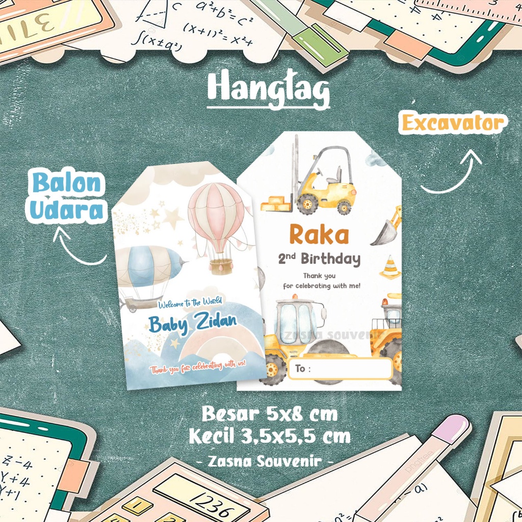 LABEL GANTUNG, HANGTAG, ULANG TAHUN, HAJATAN, DESAIN CANTIK, LABEL ULTAH, BOY GIRL, CUSTOM