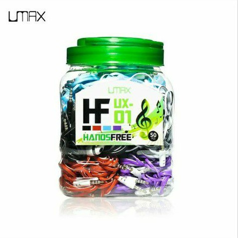 Handfree handset earphone headset hf Umax Atau ZBOX Toples Megabass super extra bass Isi 50pcs (KABE