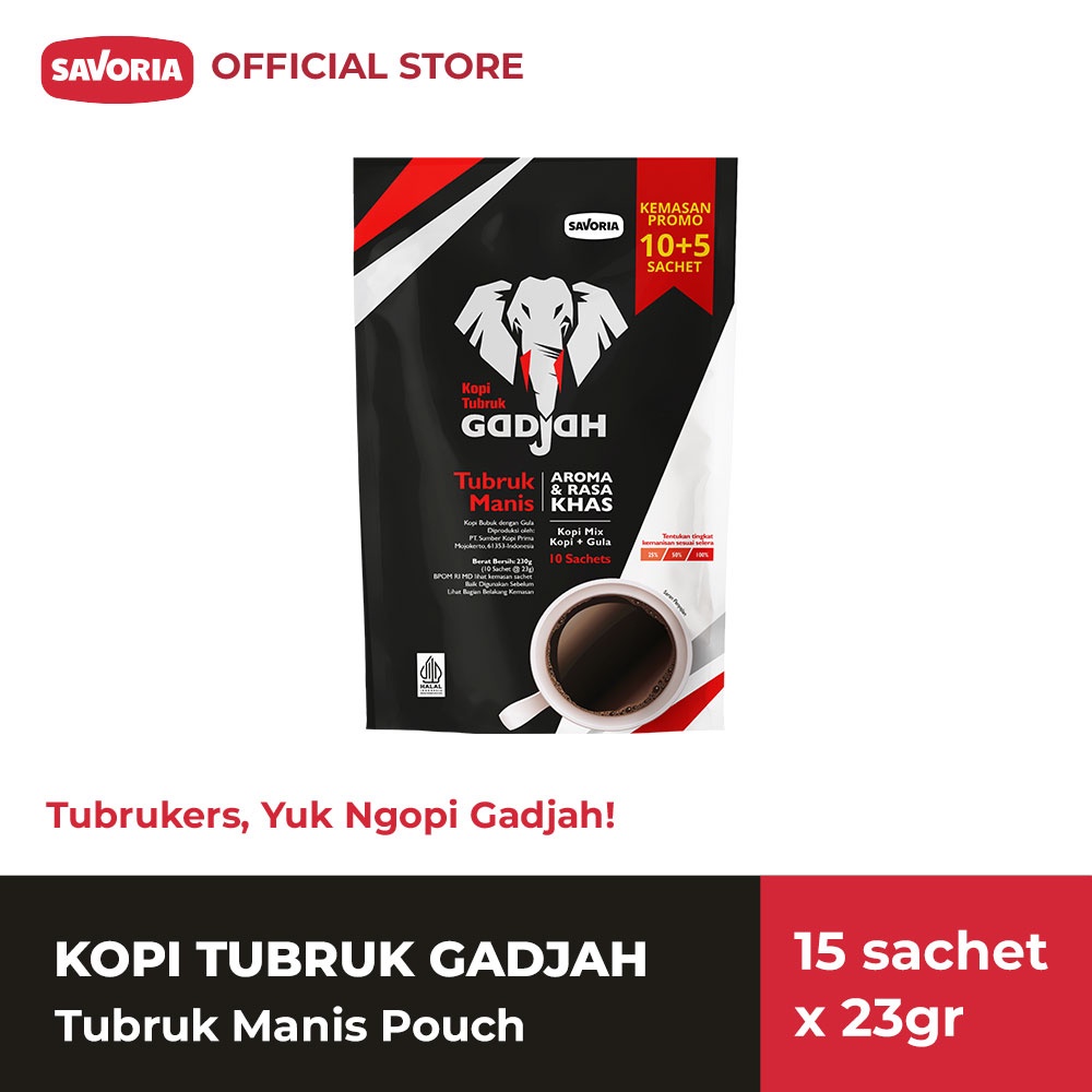 

Kopi Tubruk Gadjah Manis Pouch - Bubuk Kopi Hitam 15 Sachet x 23g