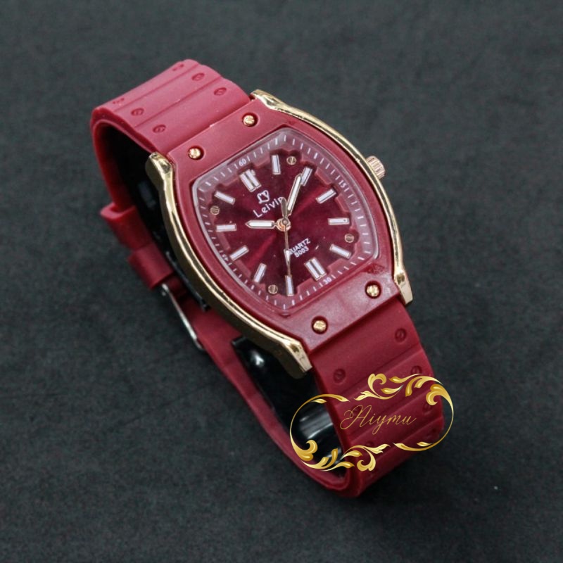 JAM TANGAN WANITA LEIVIN LV-B003 ORIGINAL TALI RUBBER ANALOG