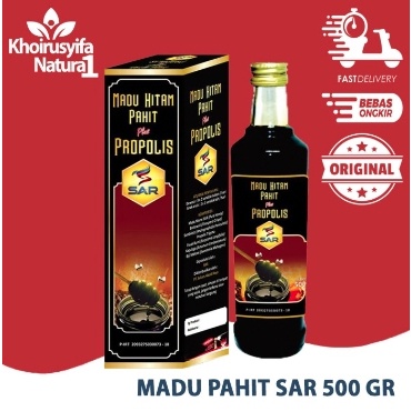 

MADU HITAM PAHIT PLUS PROPOLIS BOTOL 500 GRAM