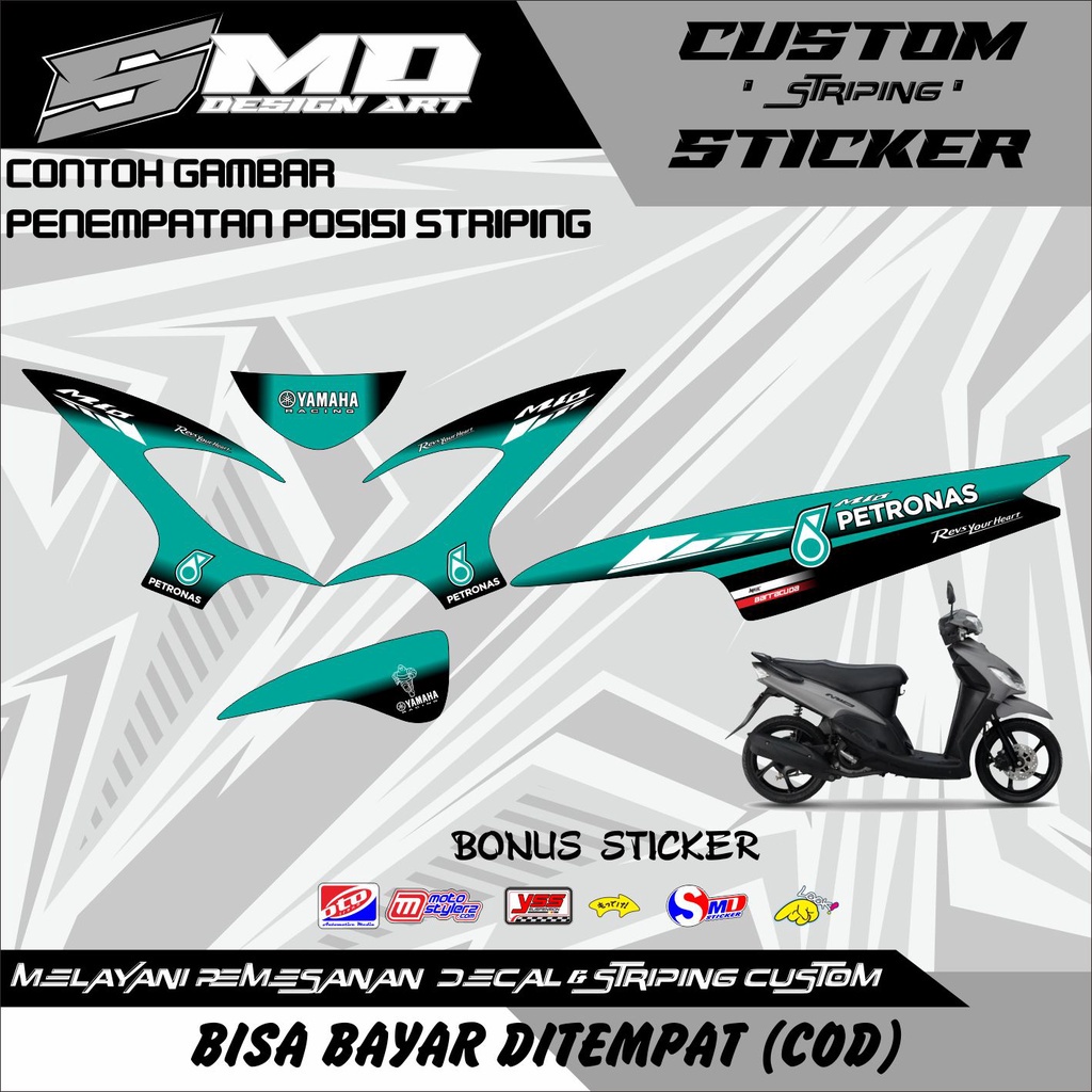 STRIPING STICKER VARIASI LIST BODY MIO SPORTY/SMILE RACING PETRONAS