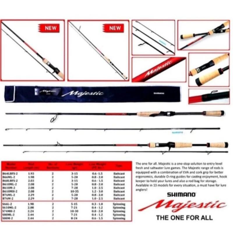 JORAN BAITCASTING BC SHIMANO MAJESTIC B610MH2 , B66ML2