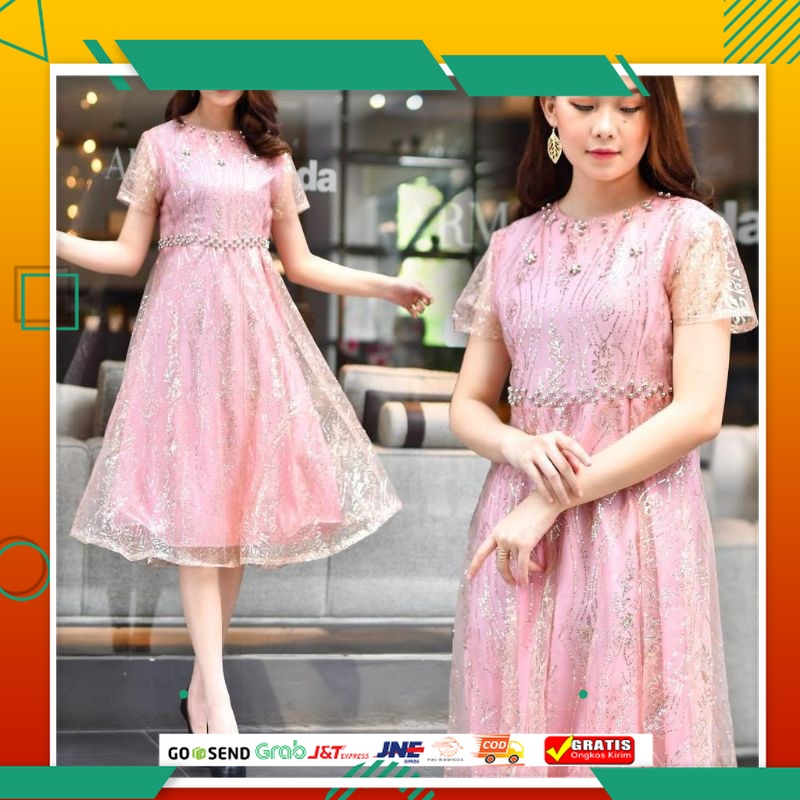 DRESS GAUN PESTA MODEL BARU /PROMO DRESS NATAL TERLARIS / DRESS PESTA / DRESS WANITA KEKINIAN 2021 /