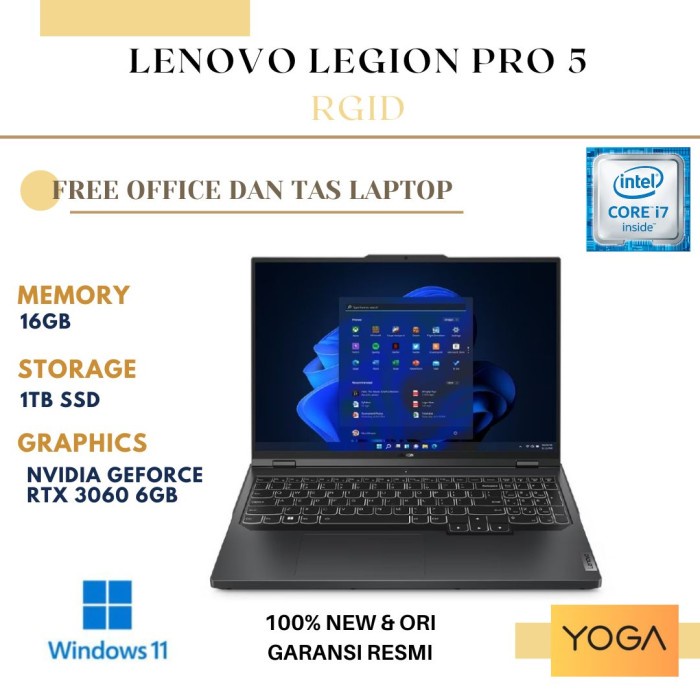 Legion 5 PRO RGID I7-12700H/16G/SSD 1T/RTX 3060 6G/W11 OHS