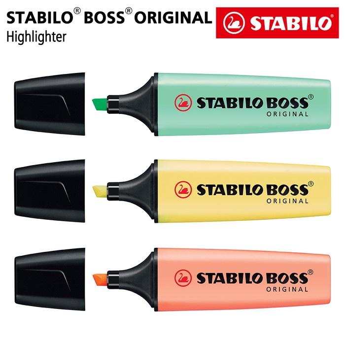 

[Terbaru] STABILO SET 3 - BOSS Pastel / Highlighter Original / Mint Yellow Peach