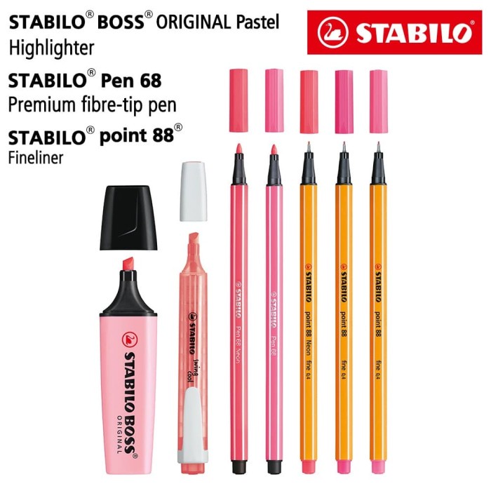 

[Terbaru] STABILO Set 7 - Pink Edition - BOSS Pastel Swing Cool Pen 68 Point 88