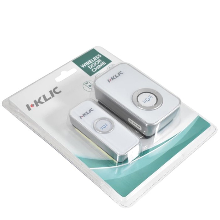 Bell moztec bel moztec Nirkabel Double Bell Push / transmiter - Putih - i klic 1