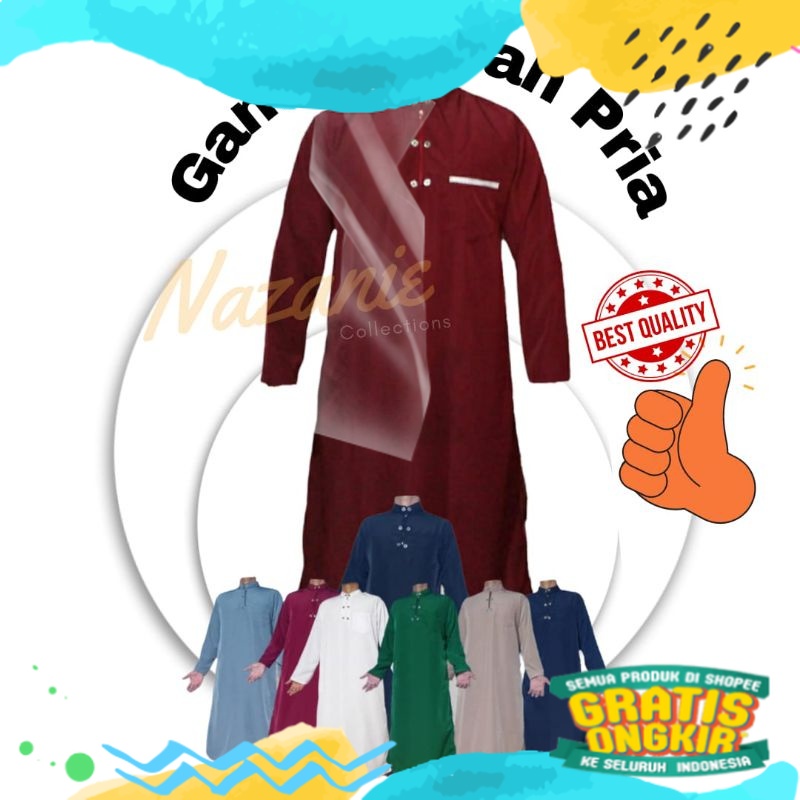 jubah gamis pria/gamis jubah pria dewasa/jubah pakistan/ biru telur asin