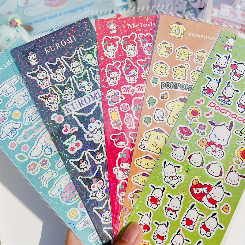 

✨EG-Stiker Glitter Sanrio yang lucu Melody Kuromi Stiker Kartun Stiker Foto Album Dekoratif Cocok untuk Dekorasi Scrapbook Korean Aesthetic -Eghrerr