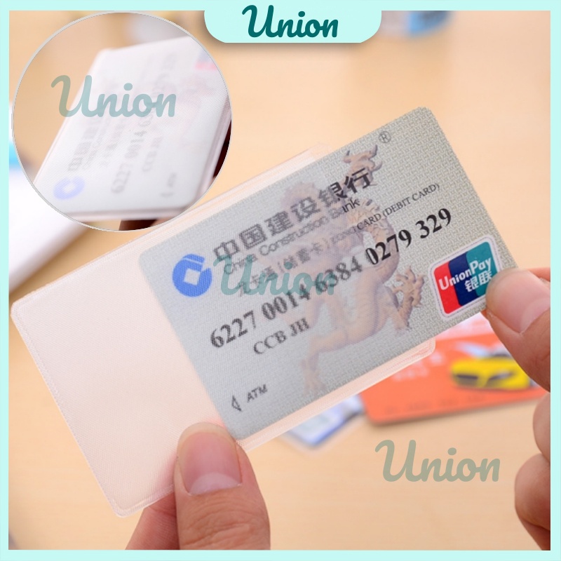 

UM 50pcs Cover Plastik Pelindung Kartu Atm Sim Ktp Sampul / Sampul Pelindung Kartu Kredit Kartu Etoll Kartu Nama Cover Kartu Ktp