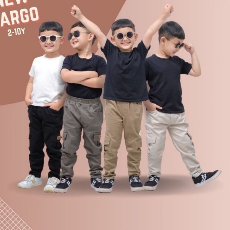 celana chinos panjang celana panjang cargo anak laki laki usia 2-12 tahun