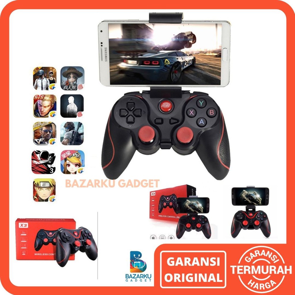 Gamepad X3 Wireless Controller X3 Gamepad Joystick Bluetooth Plus Holder HP Gamepad X3 Bluetooth