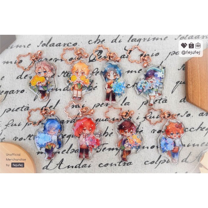 Genshin Impact Glitter Epoxy Charm Keychain - Kaeya