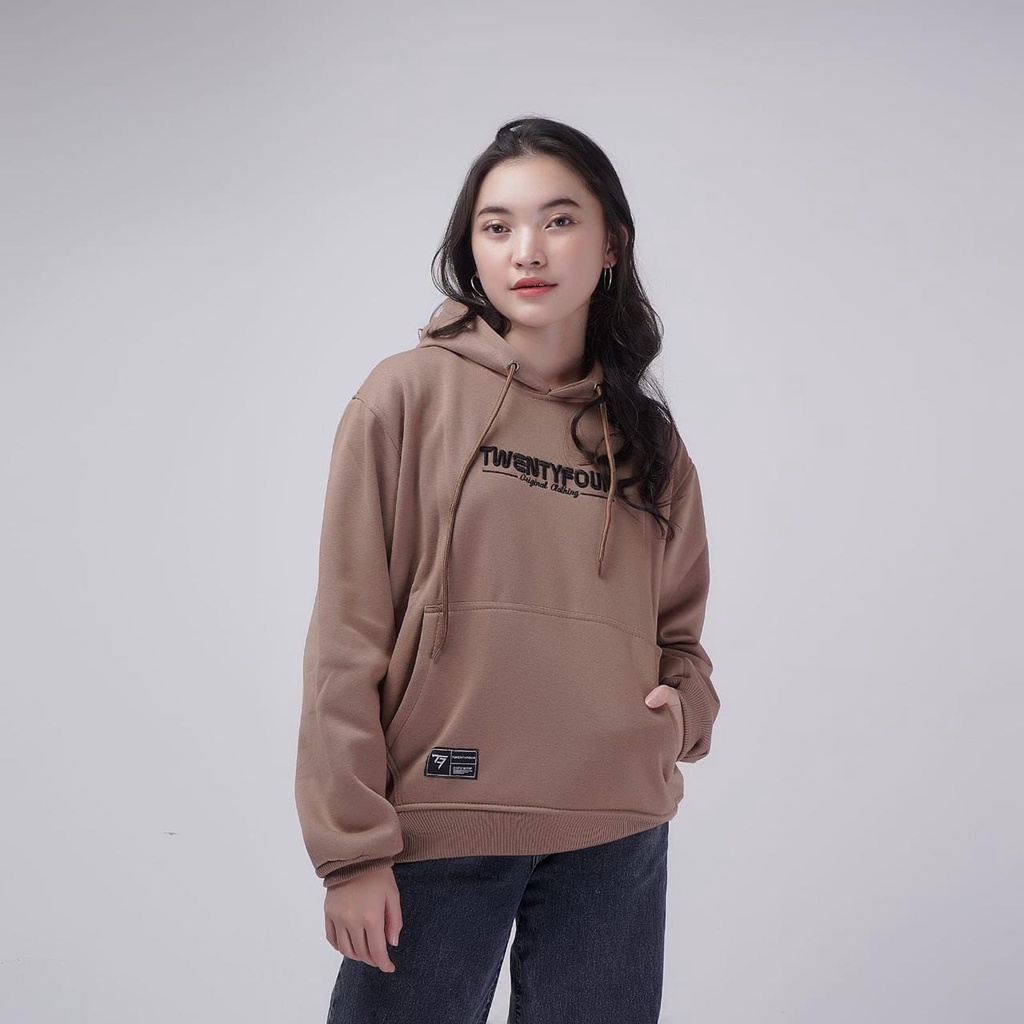 Twentyfour Hoodie Jumper Coksu Unisex Pria Wanita Premium Hodie Bordir Timbul 3D Basic Katun Sweater