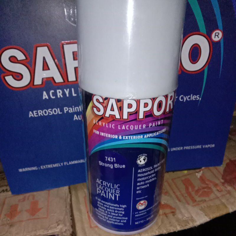 

7431 Strong Blue Saporo SAPPORO 300ml Biru Tua Cat Semprot Spray Paint Motor Pilok Pilox Aerosol
