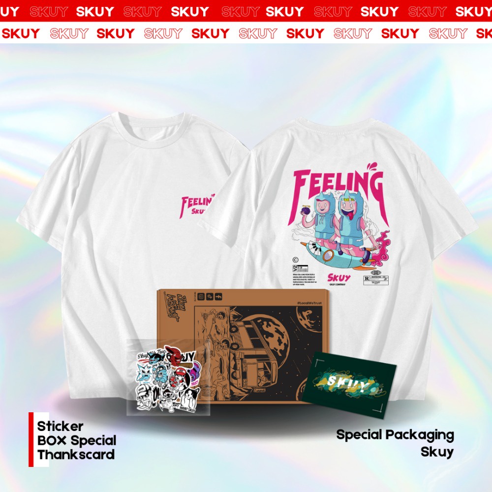 Kaos Skuy Dewasa Putih Unisex | Feeling Skuy SKY116