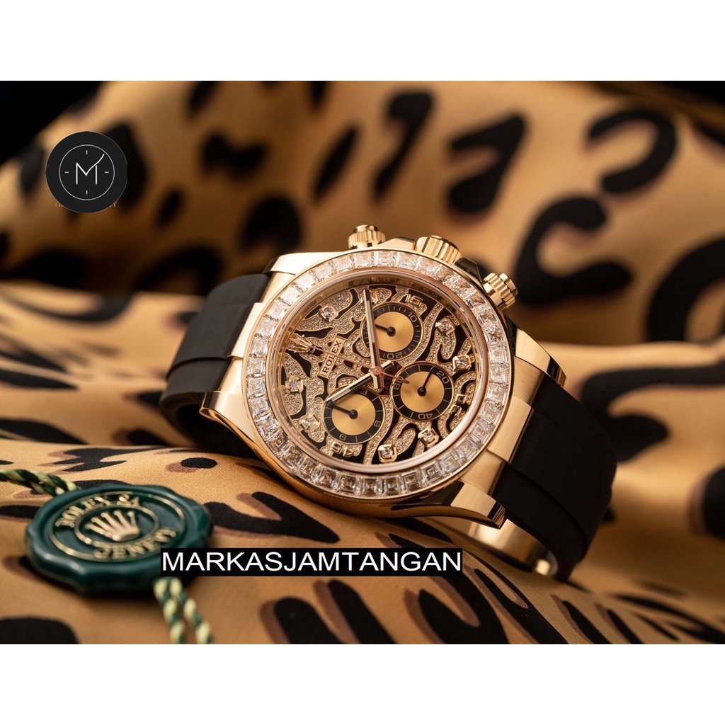 Jam Tangan Pria Rolex Daytona Eye of Tiger PREMIUM Rubber Men Watch TERMURAH TERLARIS KADO TERMEWAH