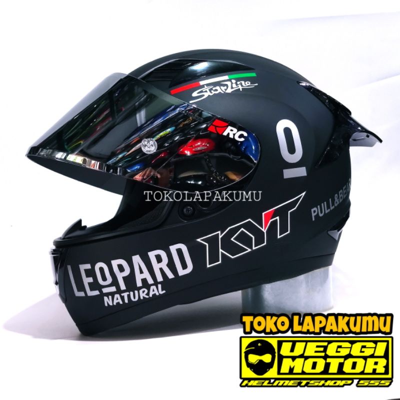kyt R10 Black dof Paket Ganteng Racing Look