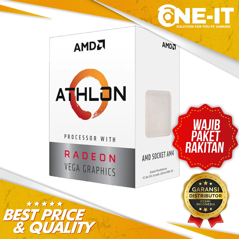AMD Prosesor ATHLON 3000G AM4 3.5Ghz Cache 4MB 35W