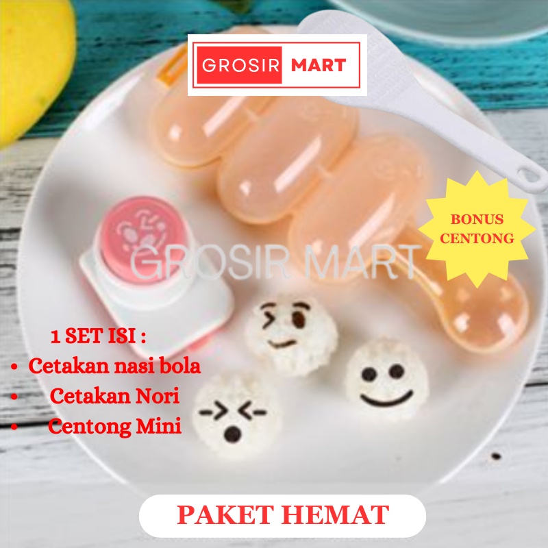 GrosirMart Cetakan Nori Puncher Rumput Laut Cetak Muka Emoticon Nori Puncher Onigiri Sushi Bento Bahan Premium Bentuk Muka Emoji Kartun