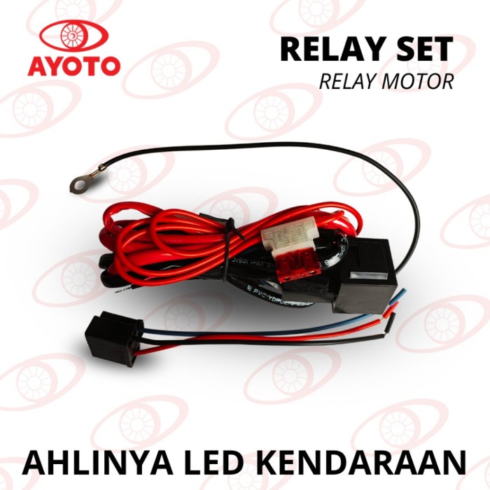 KABEL RELAY SET LAMPU MOBIL LED & HID H4 HI LOW /BILED PROJECTOR AYOTO