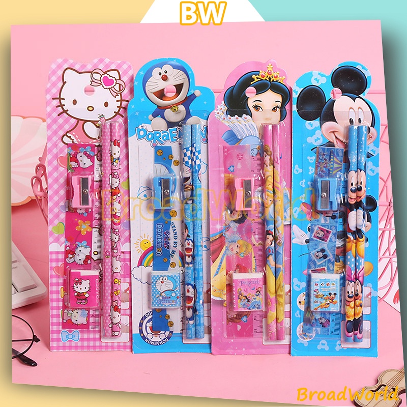 

Set Alat Tulis Sekolah 5 In 1 Karakter Lucu / Mini Stationery / Stationary Set 5 in 1 Karakter / Alat Tulis Set Anak