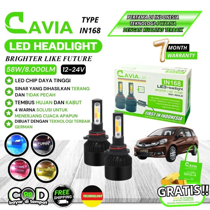 CAVIA-LAMPU LED 4 WARNA HONDA MOBILIO TERANG TEMBUS KABUT&HUJAN