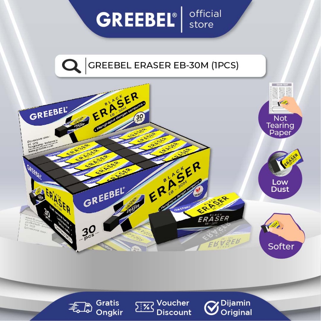 

GREEBEL ERASER EB (1 PCS) Penghapus Hitam