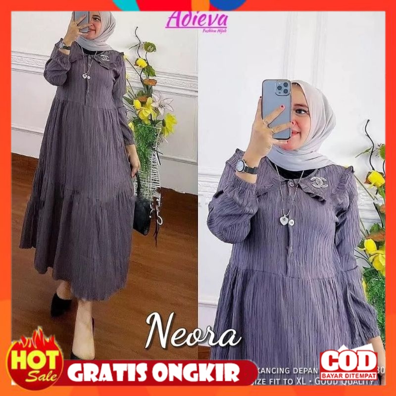 KAIN ADEM HALUS TEBAL / NEORA MIDI DRESS CRINKLE LADY CRUSH  / GAMIS JUMBO / GAMIS BUSUI / GAMIS POL
